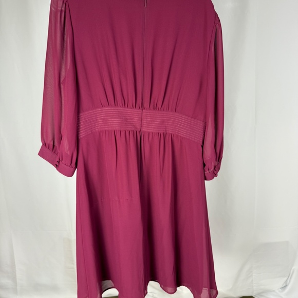 Banana Republic Women's Chiffon Burgundy Dress, Party, Wedding Guest, NWT Sz 14 - Picture 2 of 12